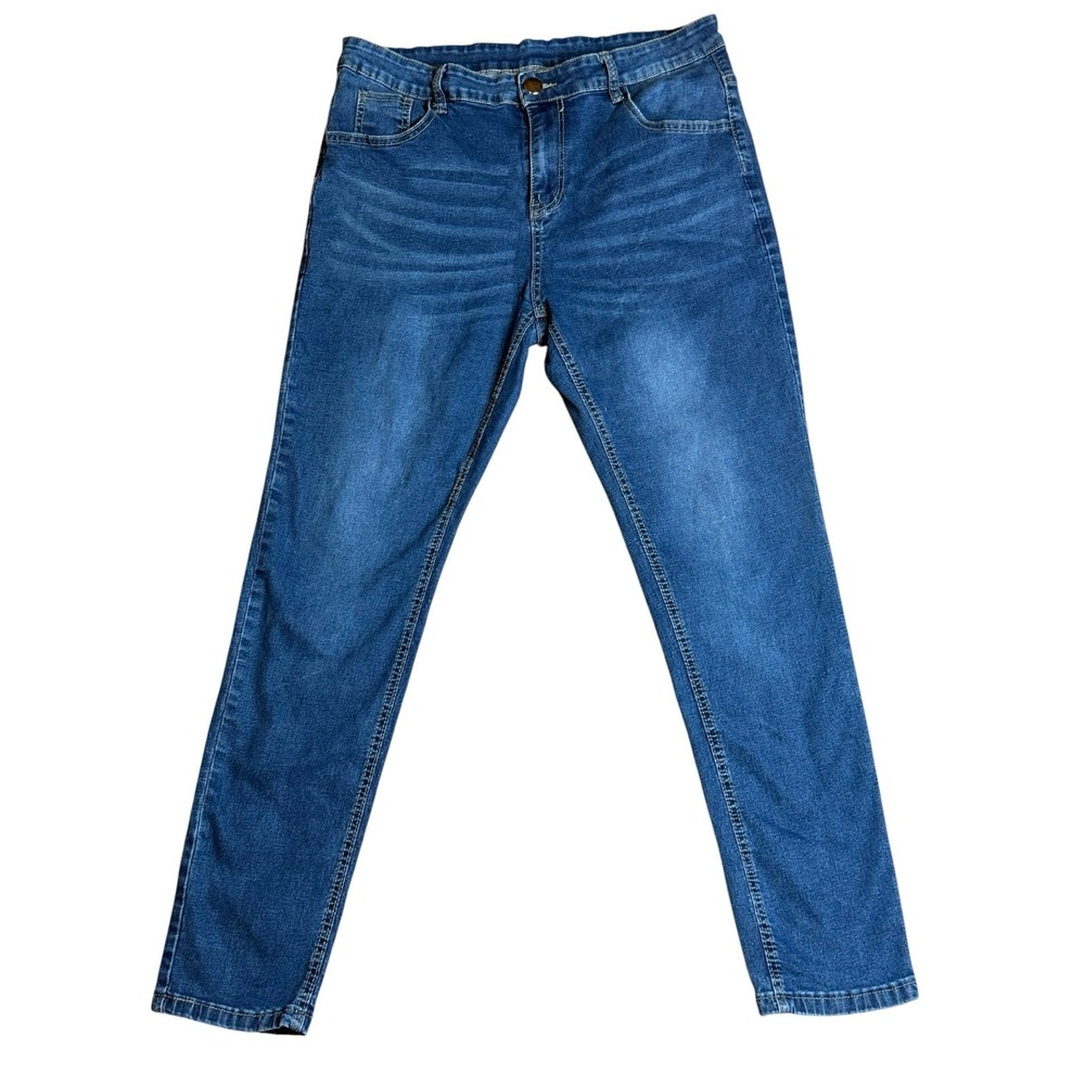SHEIN Women's XL Blue Skinny Jeans Stretch Denim
